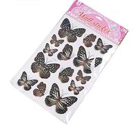 Large 3D Fluttering Butterfly Stickers - Kids Wedding Home Decoration Crafting[Black and White]