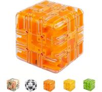 Large 3D Labyrinth Cube Puzzle, 3D Magic Cube Maze Ball Puzzle, Magic Cubes Ball Dual-Use, Improve Spatial Recognition and Cultivate Logical Thinking for Adults Teens (Orange)
