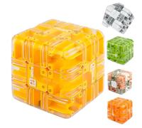 Large 3D Labyrinth Cube Puzzle - Engaging Brain Teaser Toy, Spatial Awareness Brain Training Toy for Stress Relief & Logic Development, Educational Focus Game Gift for Adults Teens yellow
