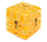 Large 3D Labyrinth Cube Puzzle Maze Ball, Brain Teaser Toy for Spatial Logic Training, Stress Relief Magic Cube with Locking Lid, Educational Focus Game Gift for Adults and Teens (Yellow)