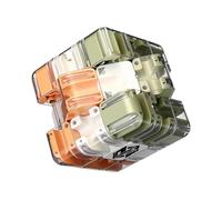 Large 3D Labyrinth Cube Puzzle,Start 3D Maze Cube Puzzle,Engaging Brain Teaser Toy Logical Challenge Maze Toy Large Clear Transparent Brain Teaser with Green and Orange Sections
