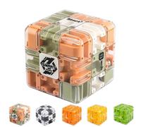 Large 3D Labyrinth Puzzle Maze Cube - Challenging Brain Teaser with Steel Ball, Logic Training IQ Game for Stress Relief, Educational Fidget Puzzle Gift (Colorful-A)