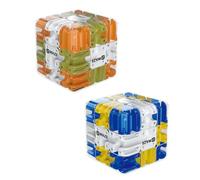 Large 3D Labyrinth Puzzle Maze Cube - Engaging Brain Teaser Toy, 3D Rolling Ball Maze Cube, Improve Spatial Recognition and Cultivate Logical Thinking,Education Sensory Toys (Classic&Blue)