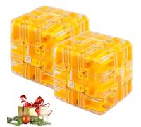 Large 3D Labyrinth Puzzles Maze Cube, Engaging Brain Teaser Toy, Spatial Awareness Brain Training Toy for Logic Development, Mind Teaser Challenge Game for Kids and Adults yellow 2pcs