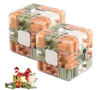 Large 3D Labyrinth Puzzles Maze Cube, Engaging Brain Teaser Toy, Spatial Awareness Brain Training Toy for Logic Development, Mind Teaser Challenge Game for Kids and Adults Orange-green 2pcs