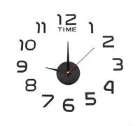 Large 3D Mirror Wall Clock for Home and Office Modern DIY Decor, Accurate Time Reading, Enhance Your Living Space (Is black)