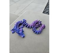 Large 3D Printed Articulated Dragon - 68cm (27") - Color-Shifting Neon City | Flexible Fantasy Creature Figurine | Unique Desk Toy, Gift, or Display Piece (Authorized Seller of Cinderwing 3D)