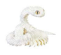 Large 3D Printed Snake (24 inch), Big 3D Printed Animals Toys - Flexible Articulated Snake Animal Fidget Toys for Home and Office Executive Desks Décor (White)