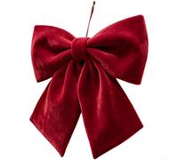 Large 3D Red Velvet Bow Christmas Ornament 60x60cm Festive Decor | Soft velvet texture in vibrant red or wine red suits Christmas trees weddings or holiday parties