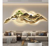 Large 3D Wall Decor Painting for Living Room, Sculptural Landscape Wall Art with Plug-in Power Supply, Mural Art for Office, Dining, Entrance (150 x 50 cm)