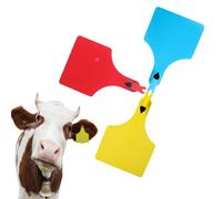 Large 4.4" X 3" Blank Cattle Ear Tag, Livestock Identification Card for Cow, Sheep, Goat, Farm Animal ID(Red,10 Pieces)
