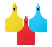 Large 4.4" X 3" Blank Cattle Ear Tag, Livestock Identification Card for Cow, Sheep, Goat, Farm Animal ID(Yellow,50 Pieces)