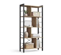 Large 4-Tier Bookcase, Camel Brown + Ink Black