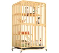 Large 4-Tier Pet Cage for 1-3 Cats, Indoor/Outdoor Pet Enclosure with Wheels, Pull-Out Tray, Ideal for Cat & Small Animals(L)