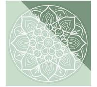 Large 460mm 'Floral Mandala' Clear Static Window Cling Sticker/Decal (White) (WC00112784)