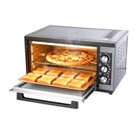 Large 46L Convection Toaster Oven, 9-in-1 Kitchen Countertop Oven with Crispy Roast, Dehydrate, Rotisserie, Includes 6 Accessories, 1500W, Black, Stainless Steel