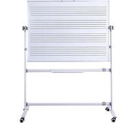 Large 48x36 Inch Reversible Magnetic Music Staff Holder with Wheels - Mobile Whiteboard for Music Teachers Classroom and Practice Sessions - Versatile & Durable