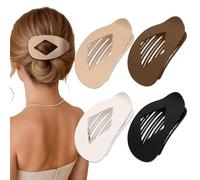 Large 4Pcs flat hair clips for women - Flat Hair Claw Clips Duckbill Accessories Matte Solid Neutral Color, Non Slip Strong Hold Barrettes for Thick Hair