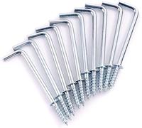 Large 50mm Dresser Hooks Chrome Screw in Dresser Hooks Cup Hook L Shape Hanging Hanger Cup Hangers L Screw Hooks for Hanging Party Celebration Light Strings 25 Pack.