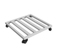 Large 50x50 cm Rolling Plant Tray with Removable Metal Stand, Easy Mobility for Flower Pots, Aquarium Base, White Color - Ideal for Indoor Gardening & Home Décor