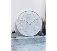LARGE 53CM 'WOOD WOOD BIG' WHITE WALL CLOCK