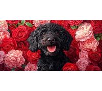 Large 5D Diamond Painting Kits for Adults & Kids, Full Drill DIY Dog Flower Diamond Art with Sparkly Gems, Perfect for Home Wall Decoration, Creative Craft Gift for Beginners & Painters 20x40cm F116