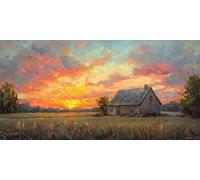 Large 5D Diamond Painting Kits for Adults & Kids Women, Full Drill DIY Field Building Diamond Art with Sparkly Gems, Perfect for Home Wall Decoration, Creative Craft Gift for Beginners 30x60cm F562