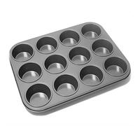 LARGE 6 & 12 HOLE MUFFIN TRAY NON STICK Metal Oven FairyCup Cake Baking TinPan (12 HOLES PLAIN)