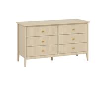 Large 6 Drawer Chest Of Drawers - Hales Taupe Range Melody Maison Beige One Size