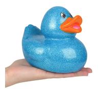Large 6" Tall Glitter Rubber Duckies (Available in Pink, Blue, Green, Orange, Yellow, Red) Collectable Colorful Ducks Great for Dacking Dash Display and Bath Play (Blue)