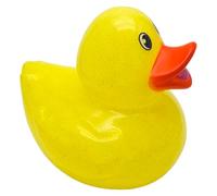 Large 6" Tall Glitter Rubber Duckies (Available in Pink, Blue, Green, Orange, Yellow, Red) Collectable Colorful Ducks Great for Dacking Dash Display and Bath Play (Yellow)