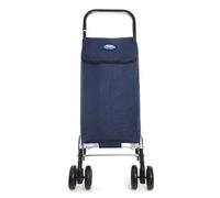 Large 60L Folding Shopping Trolley Cart 6 Wheel Lightweight Grocery Bag with Stairs Climber Design Strong, Compact & Easy to Maneuver Personal Shopper on Wheels (Navy Blue)