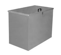 MonsterShop Large Storage Feed Bins 64L Galvanised Metal Waterproof Rodent Proof Outdoor Farm Garden Animal Silver One Size