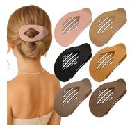 Large 6Pcs flat hair clips for women - Flat Hair Claw Clips Duckbill Accessories Matte Solid Dark Colors, Non Slip Strong Hold Barrettes for Thick Hair
