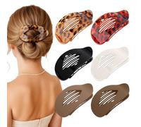 Large 6Pcs flat hair clips for women - Flat Hair Claw Clips Duckbill Accessories Matte Solid Neutral Color, Non Slip Strong Hold Barrettes for Thick Hair