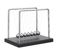 Large 7-Bead Newton's Cradle, Classic Physics Science Desk Toy, Kinetic Energy Pendulum with Metal Balls for Home Office Desk Decor, Educational Gadget & Fun Gift for Men & Women