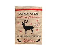 Large 70x50cm Merry Christmas Hessian Santa Sacks Burlap Gift Bags with Drawstring Choose from ‘Do Not Open’ or ‘Air Mail’ Festive Designs (Merry Christmas (Do Not Open))