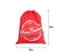 Large 70x50cm Merry Christmas Santa Gift Sacks Festive Present Bags in Hessian or Felt (Choose Design) (Christmas Stamp)
