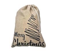 Large 70x50cm Merry Christmas Santa Gift Sacks Festive Present Bags in Hessian or Felt (Choose Design) (Scribble Tree)