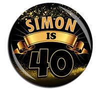 Large 75mm Personalised Happy Birthday Badge N78-18th 21st 30th 40th 50th ANY AGE Girls Boys Childrens