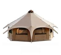 Large 8 10 Person Waterproof Canvas Bell Tent for Family Camping 4 Season with Stove Jacks for Glamping and Festivals Ideal for Outdoor Shelter and Leisure Activities Brown Learned extensively