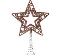 Large 8'' Glitter Rose Gold Christmas Tree Top Topper Decoration Star Xmas 2021