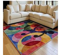 Large 80 x 120 cm Abstract musical note pattern Area Rug, Soft Non-Slip Washable Carpet red Indoor Floor Rug for Living Room, Bedroom & Nursery