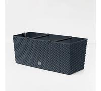 Large 80cm Rattan Garden Planter Self Watering White Mocha Black