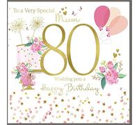Large 80th Happy Birthday Card Mum - Rush Design