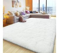 Large 8x10 Area Rugs for Living Room, Cream White Soft Shag Rug for Bedroom, Non-Slip Ultra Fluffy Rug, Modern Plush Carpet for Girls Boys Kids Room Dorm, Fuzzy Rug for Home Decor Aesthetic