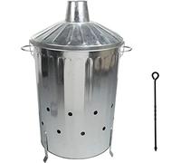 Large 90 Litre Incinerator Burning Fire Bin Rubbish Paper Leaves Burner with Poker
