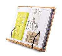 Large A+ XL Bamboo Book Stand for Textbooks Reading Hands Free,Cookbook Stand,Laptop,iPad,Tablet PC,Music Book,with Adjustable Motherboard Angle