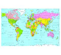 large A1 LAMINATED WORLD MAP POLITICAL ATLAS POSTER print LATEST 36X24 inches wall chart