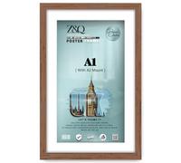 Large A1 Picture Size A2 Poster Certificate Walnut Frame White Mount | with Heavy Duty Backing and Shatter-Resistant Glass | 59.4 x 84.1 cm (Walnut with White Mount)